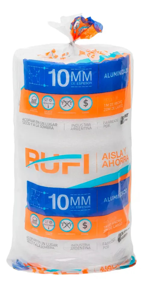 Espuma ISOLANT RUFI Aluminizada 10mm x 20m2