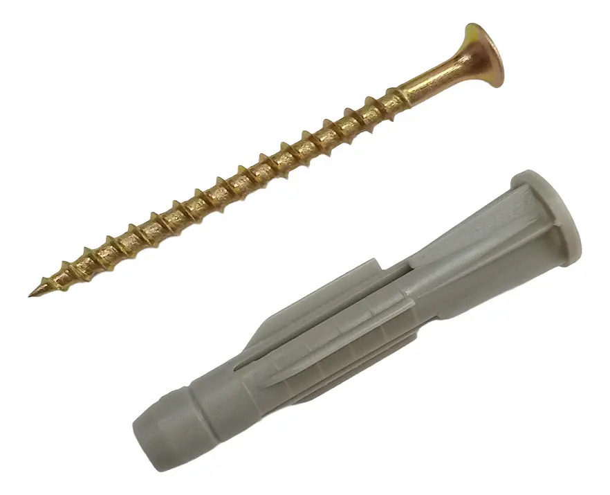 cfij8lh Combo Fijacion N8 L.HUECO (Fix 4,5 x 60 + Tarugo L. Hueco N8) x 100 Unid