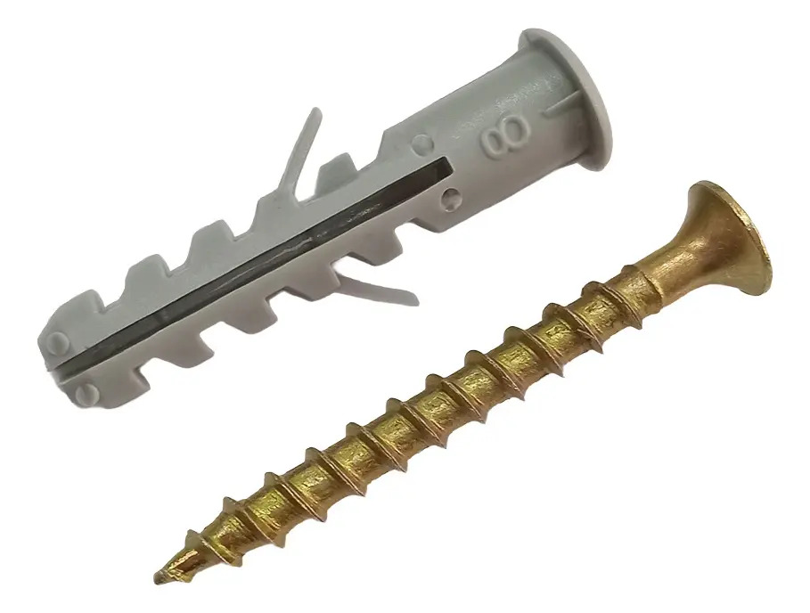 cfij8 Combo Fijacion N8 (Fix 5 x 45 + Tarugo C/Tope N8) x 100 Unid