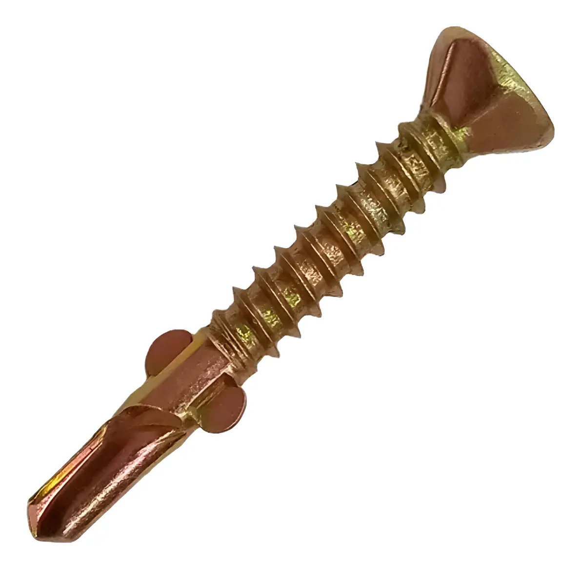 a10125 Tornillo 10 x 1 1/4 Punta Mecha con alas x 200 Unid DORADO