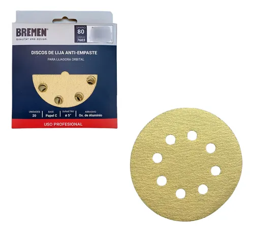 dlij80apf 7603F - DISCO DE LIJA ANTI-EMPASTE GR80 P/ORBITAL 5 x UNID