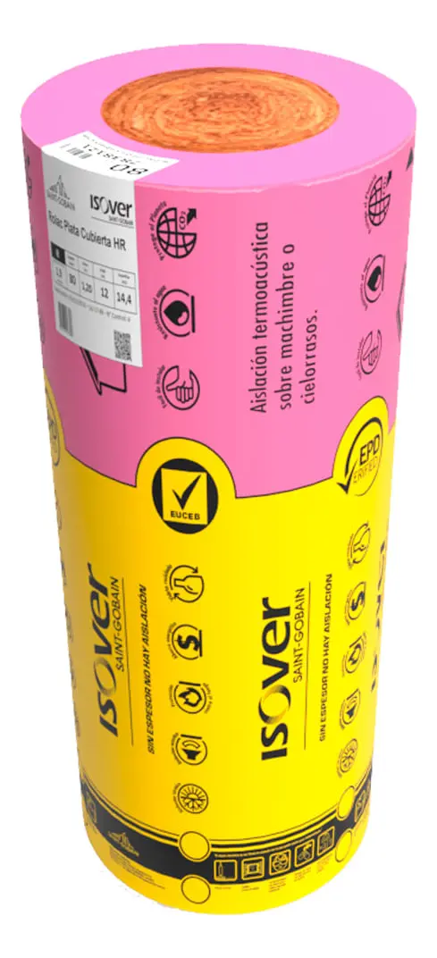 rp8096 Lana de Vidrio Isover Rolac Plata 80mm x 9,6m2