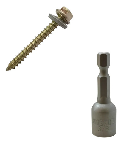 ktechperf Kit Techo perfil: 5 Tornillos para chapa Perfil 2  + 1 Boquilla 3/8
