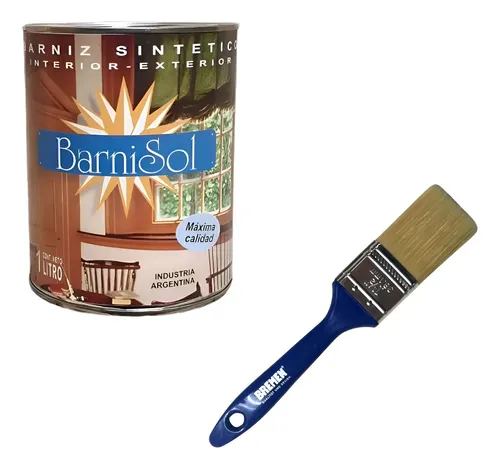 ksin1 Kit 1 barniz sintetico 1lt + Pincel 1-1/2