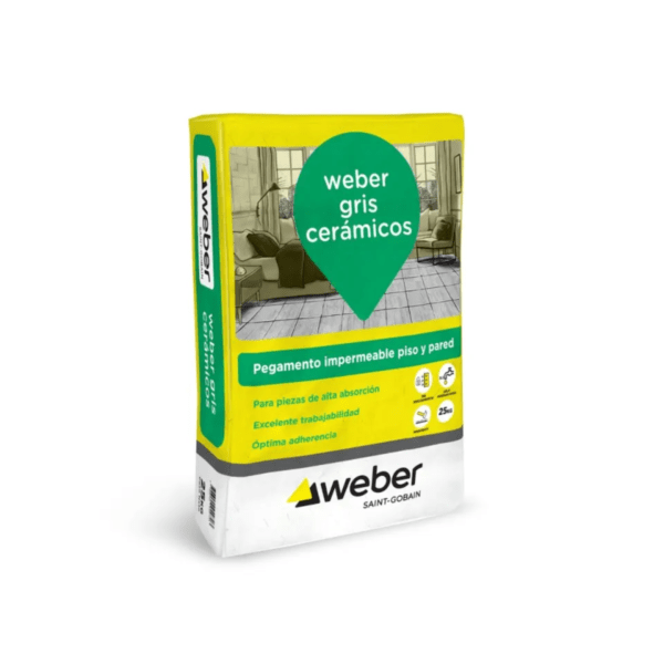 Pegamento Weber Gris Ceramicos x 25 Kg