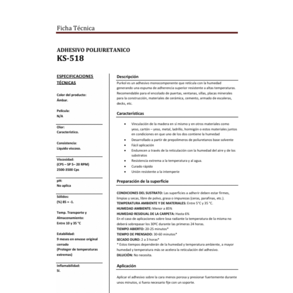 Adhesivo Poliuretánico Premium Kekol KS-518 - Image 6