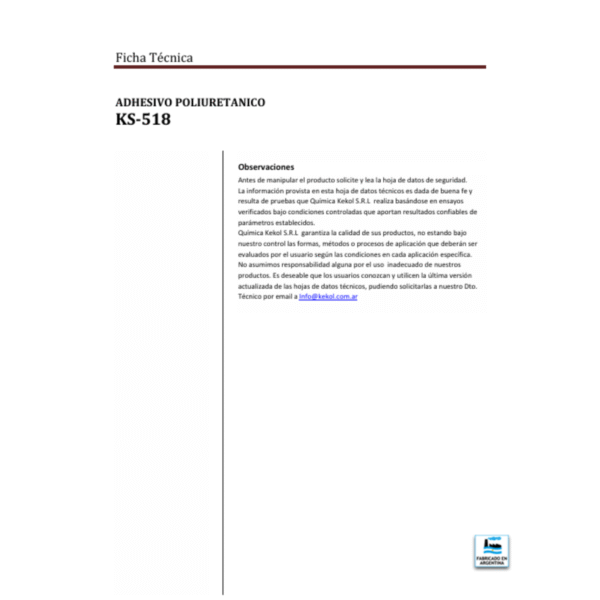 Adhesivo Poliuretánico Premium Kekol KS-518 - Image 8