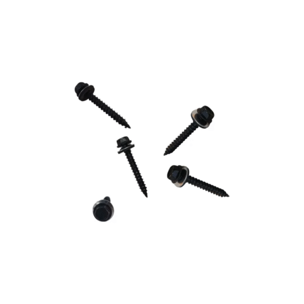 Tornillo Punta Aguja Negro 14x2 X100u C/arandela Chapa Goma