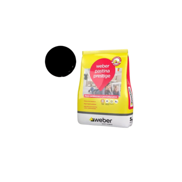 Pastina Weber Prestige Porcelanato 5kg Color Negro Antihongo - Image 2